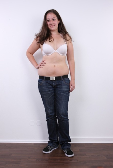 Plump girl Klara stands fully clothed before making her totally nude debut 39669148