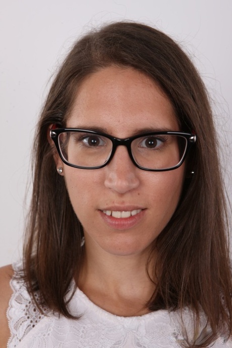 Amateur girl Ria takes a seat after standing naked with her glasses on 68921739