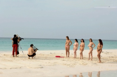 Sexy fatty Angela White strips bikini to show massive saggy tits at the beach 82945956