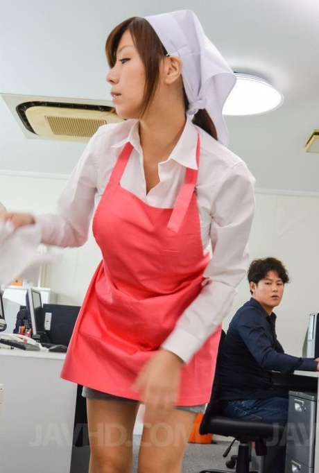 Japanese girl with nice tits Chihiro Akino is freed from a uniform during sex 79322190