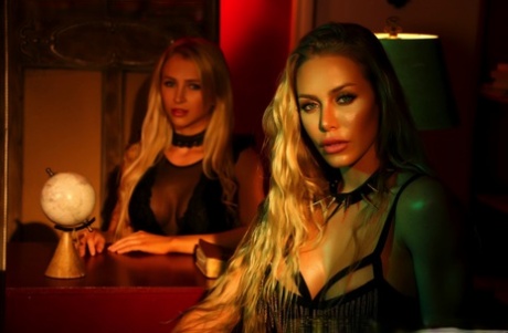 Busty blonds Nicole Aniston & Alix go lesbian after reading from Satanic bible 29293205