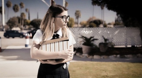 Nerdy schoolgirl Kristen Scott gets double fucked by a couple of bullies 58868356