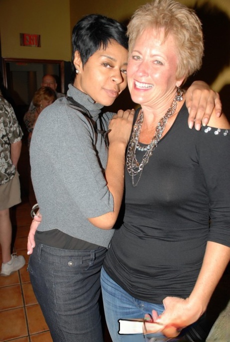 Swinging older ladies seduce black men in short skirts with no panties 68255613