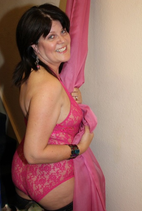Lusty amateur housewife in fishnet stockings Sandy secretly masturbates 17648118