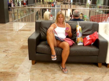 Chubby older woman Nude Chrissy gets completely naked while in public 43825959