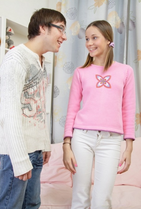 Young blonde girl in cute socks and pigtails is tricked into losing her cherry 44309150