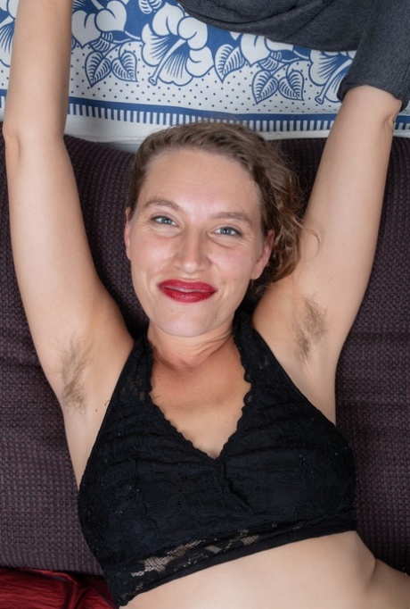 Amateur woman Bridgette Aleister plays with her beaver while sporting red lips 36653759