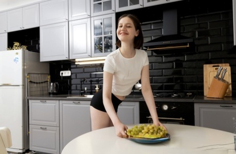 Sweet teen Margo Von Teese masturbates in the kitchen while prepping food 51143246