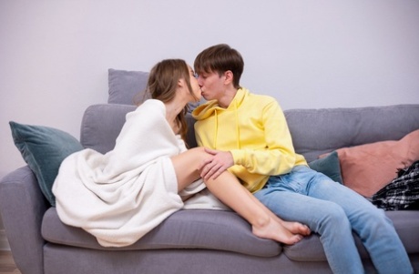 Young girl Mirka completely disrobes before having sex with her boyfriend 93840537