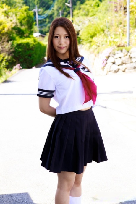 Japanese coed Seto Himari pulls down her underwear to show her bush 37872465