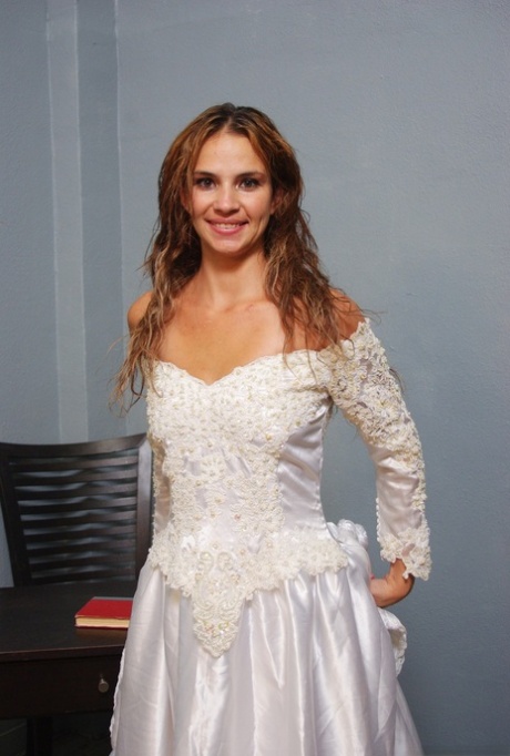 Clothed bride Sindy Rose showing off upskirt ass in wedding dress 54501481