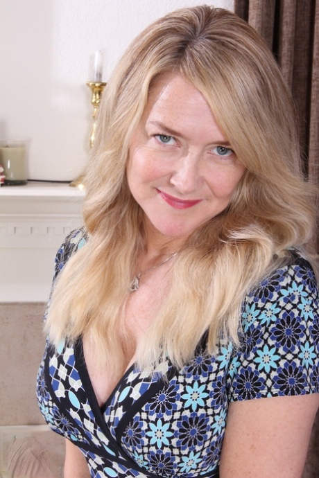 Busty blonde American wife loses her hot dress and touches herself home alone 15545070
