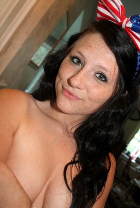 Amateur hot teen Freckles in yard flaunting nice tits wearing white panties 32558826