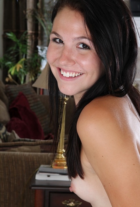 Smiley slim teen in jeans stripping and exposing her cunt in close up 75264346
