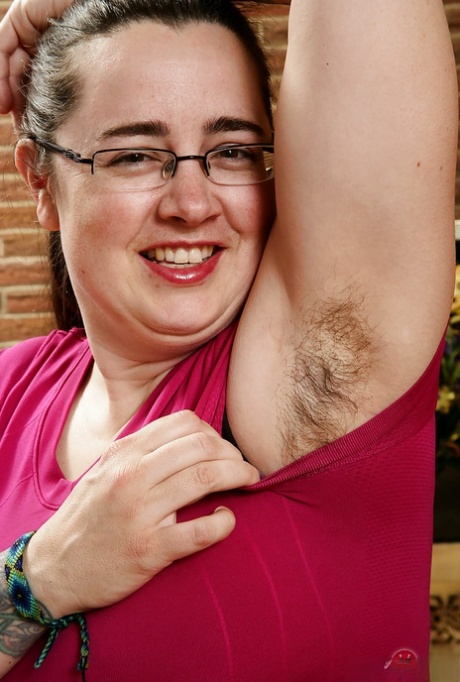 Mature fatty in glasses showing off hairy underarms and fleshy breasts 78934757