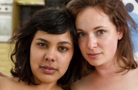 Chubby dykes Ashley D and Chloe V engage in interracial pussy eating 46738862