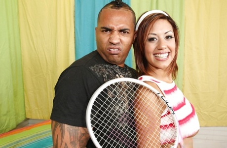 Sporty babe Layla Storm fucks a huge black cock and gets bukkaked 54499789
